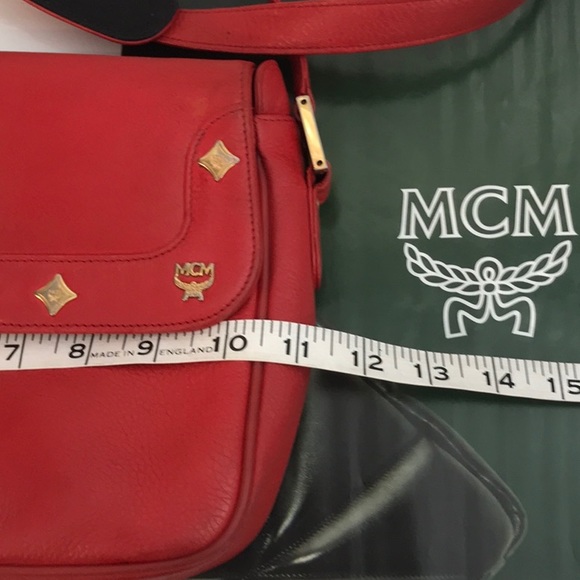 MCM (MICHEAL CORMER MILAN) AUTHENTIC RED LEATHER BAG - Picture 12 of 14